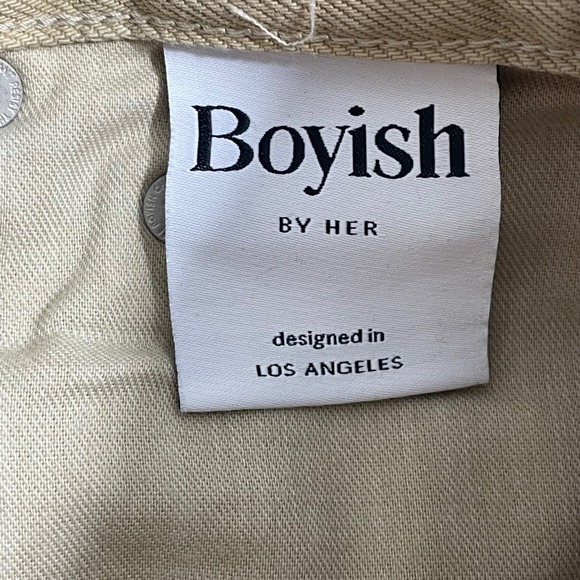 Boyish Tommy High Rise Straight Jeans in The Crowd Khaki Tan Button Fly Size 25 - Picture 7 of 12